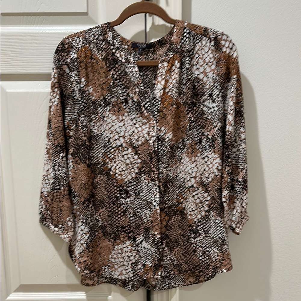 Women's Brown Snake Print Top
